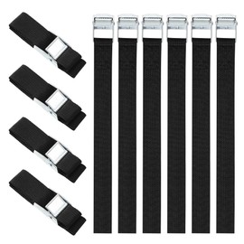 Pack of 10 lashing straps, lashing straps, 25 mm x 4 m, lashing straps with clamping lock, suitable for bundling vans, motorcycles and trucks, according to DIN EN 12195-2 (4M)