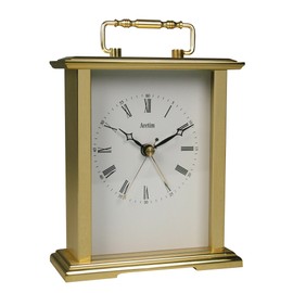 Acctim Gainsborough Mantel Clock Quartz Polished Metal Carriage Clock Energy Efficient Movement Gold 36518