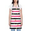 Smooffly Black Pink Striped Apron Adjustable Bib Chef Aprons Cooking