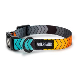 Wolfgang Premium Adjustable Dog Collars for Large Dog, Durable Nylon Dog Collar with Quick Clip Buckles, for Training & Daily Use Made in USA, ChevTech Print, 1 Inch x 18-26 Inch