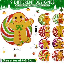 45 Pieces Christmas Gingerbread Cutouts Gingerbread Candy Lollipop Cut-outs Peppermint Candyland Cutouts Classroom Decoration for Winter Bulletin Board School Classroom Christmas Party Decoration