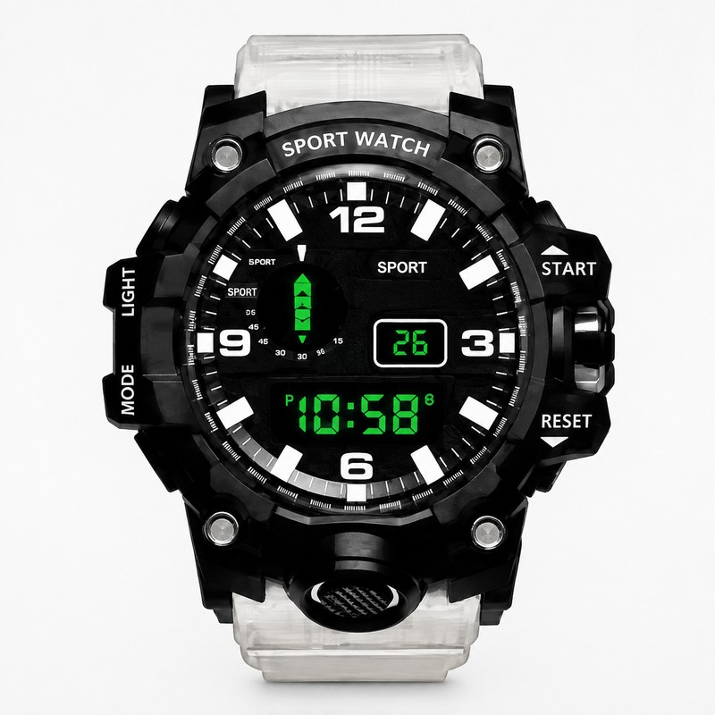 Digital Sports Wristwatch for Outdoor Play - Large Dial, Luminous,