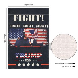 Dohia 2024 Trump Garden Flag Linen Yard Signs Vertical Double Sided Patriotic USA Flag American President Election Indoor Outdoor Yard Lawn Decoration 12 x 18 Inch ST3-TLPJYHYQ