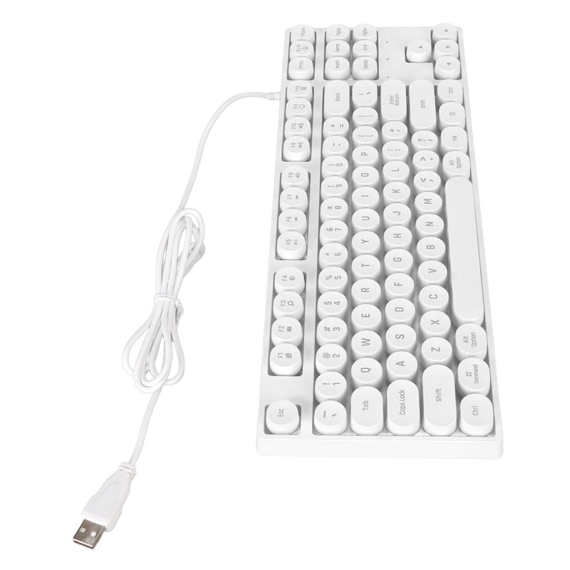 Gaming Keyboard USB Round 87 Keys Colorful Backlit Ergonomic Mechanical