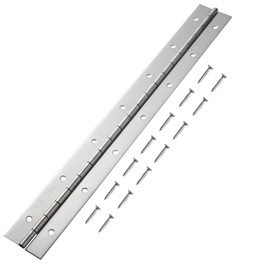 Marine Grade 304 Stainless Steel Piano Hinge, 16.5"X2" Continuous Boat Hinge, 0.06'' Thickness Heavy Duty Polished Finish Long Hinge with Screw for Cabinet, Cabin Door, Stocker Box(1 Pack)