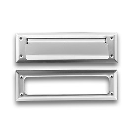 Solid Steel Satin Color | Mail Slot Fits to Most Doors | Outer Size 10 Inches by 3 inches | Set with Front and Rear Piece and Screws | Easy Installation and Long Lasting