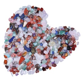 Cheungshing Multi Rubble Irregular Shaped Small Crystal Tumbled Stone, Decorative Chips Stone Crushed Quartz for Healing Jewelry Making Home Decoration