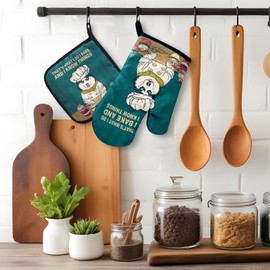 That's What I Do I Bake and I Know Things,Funny Oven Mitts and Pot Holders,Silicone Non-Slip Oven Mitts,Dog Oven Mitts,Dog Lover Gift,Dog Mom Gifts,Bake Lover Gift