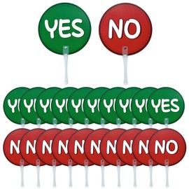 20 Packs Yes/No Paddles for Classroom Voting Double Sideded Plastic Sign Green Red Yes or No Paddles True False Sign for Office School Teacher Classroom Event Supplies, Style B