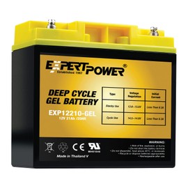 ExpertPower 12V 21Ah Gel Deep Cycle Solar Battery, Sealed Gel Technology for Marine, Mobility Applications