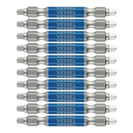 Vessel 40V Compatible Double-Headed Square Rigid Bit, SQ3×65, Set of 10, GS10PSQ3065F