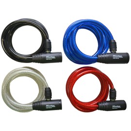 Master Lock Self-Coiling Cable Bike Lock with 2 Keys - Heavy Duty Anti-Theft Bicycle Lock - Twisted Steel Cable Locks with Keys - 1.80 Metre x 8 mm Diameter