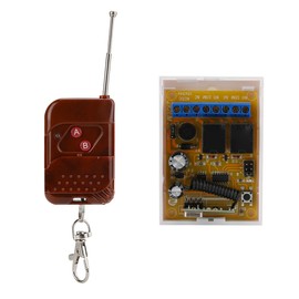 Universal 433 mhz Wireless Remote Control Switch 12v/24v 2CH Relay Module With 2 Buttons
