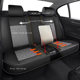 DISUTOGO Car Seat Covers Fit for Kia Soul 2025 2024 2023-2010：Full Set Waterproof Leather Seat Cover Breathable Vehicle Seat Protectors（2 Row 5 Seat，Black&Grey）