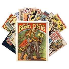 Vintage PostCards 24 pcs Vintage Circus Animals and Horses Vintage Posters