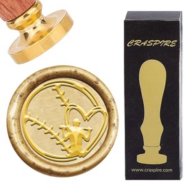 CRASPIRE Baseball Wax Seal Stamp Sealing Stamp Seals 30mm Retro Removable Brass Stamp Head with Wooden Handle for Envelopes Invitations Cards Wedding Gift Package