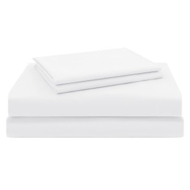 2 Piece Sheet Set (Fitted Sheet and Pillow Case) - 1500tc Ultra-Soft Microfibre Bed Sheets - Breathable Bedding - Wrinkle Resistant - Deep Pocket (White, Single)