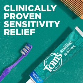 Tom's of Maine Fluoride-Free Rapid Relief Sensitive Toothpaste, Fresh Mint, 4 oz. (Packaging May Vary)