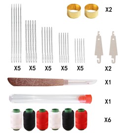 SEAHUI 37PCS Sewing Tool Set, Needles Thread Hand Repair Tools, Embroidery Tool Kit, Multi-Purpose Needle and Thread Kit Gifts for Sewing Beginners Lovers
