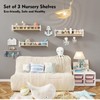 MXCSE Floating Nursery Shelves, Floating Shelves for Wall Kids, Wood