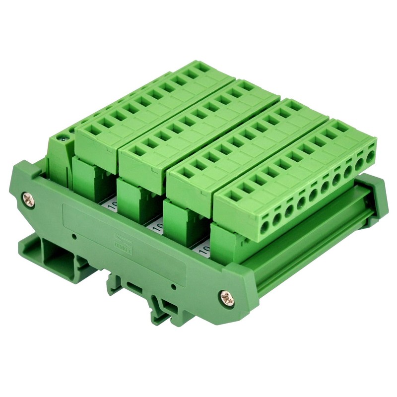 Slim DIN Rail Mount 10A/300V Pluggable Screw Terminal Block Distribution