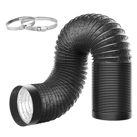 Puunkeey Flexible 4 Inch Aluminum vent hose - Corrosion Resistant, Lightweight, Durable HVAC/Plumbing pipe for HVAC Systems, Plumbing, HVAC Ductwork (4 in x 25 FT)