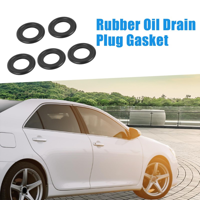 A ABSOPRO M14 Oil Drain Plug Gasket Washer Rubber Black