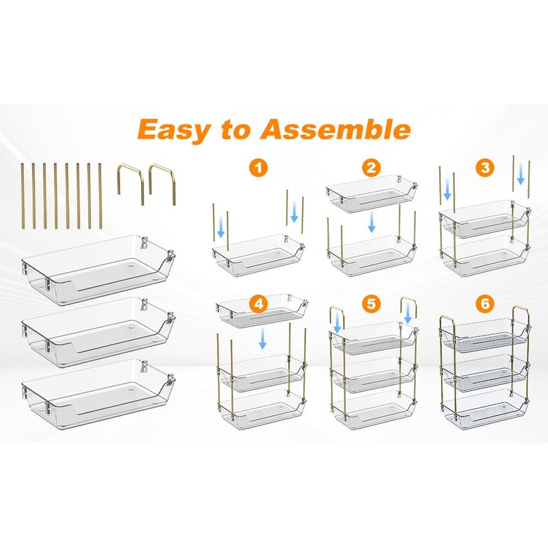 Leoenir 3-Tier Bathroom Organizer Countertop – Makeup, Perfume, and Skincare