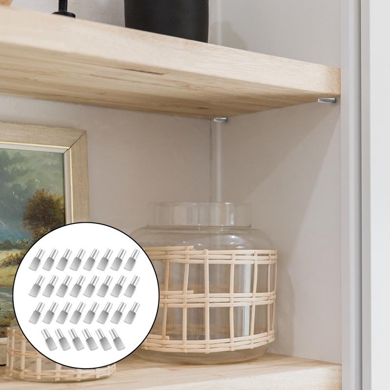 WELANE Shelf Pins, 30 PCS Spoon Shape Nickel Plated Shelf