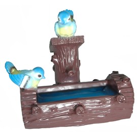 Bird Bath With 2 Birds, ca. 31 cm Tall PVC