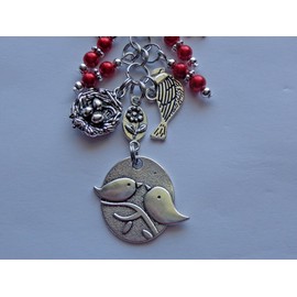 HANDMADE BIRD LOVERS BIRD WATCHERS BIRDS LOVE KEY CHAIN CLIP FOR PURSE FOB BACKPACK BAG