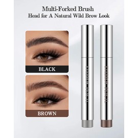Microblading Liquid Eyebrow Pencil,2Pcs Long-Lasting Waterproof Smudge-Proof Multiple Fork Tip Angled Wild Brow Pen,Filler Dye Eyebrow Pencil Thin Hair-Like Strokes,Last All Day Makeup for Women 01+02