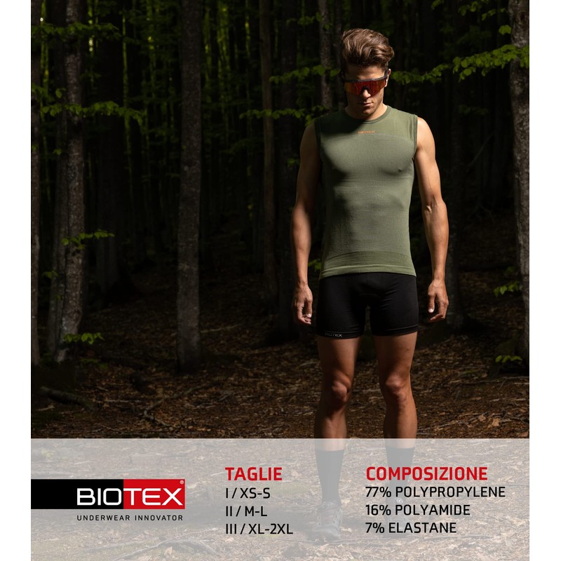 BIOTEX Bioflex Seamless Boxer fondello, Men's, Bioflex Seamless, 04 Nero