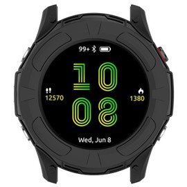 MOTONG Compatible with Garmin Forerunner 955 TPU Protective Case - TPU Protective Watch Case Cover Shell Compatible with Garmin Forerunner 955(TPU Black)