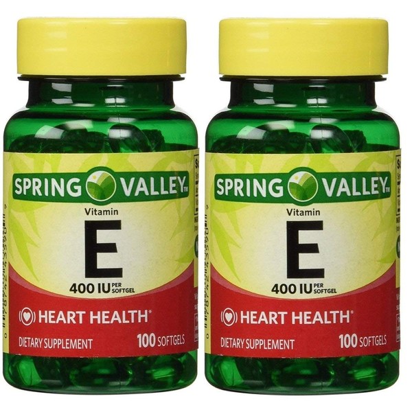 Spring Valley Vitamin E 400 IU, 100 Count (Pack of 2)