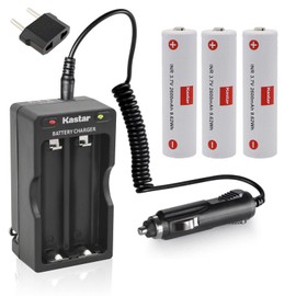 Kastar 3-Pack Battery + AC Charger Car Charger Compatible with Manfrotto MVG460 & MVG460FFR Gimbal, Zhiyun Crane 4 3-Axis Handheld Gimbal Stabilizer