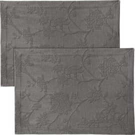 Erwin Müller Arnsberg Series Table Linen, Set of 2 with Jacquard Pattern, Anthracite, Size 35 x 50 cm, Robust Fabric is Easy to Iron and Durable, with High-Quality Envelope Hem