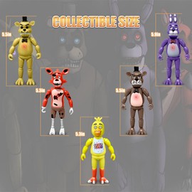 LASAMA Action Figures Set, 5 Pcs Game Figures Toys with Light, Movable Toys Dolls with Light, Collectible Gifts and Cake Toppers