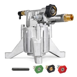 TOOLCY 7/8" Shaft Vertical Pressure Washer Pump - Rear Inlet/Outlet Max 3400 PSI @ 2.5 GPM OEM & Power Washer Pump for Gas Washer, More Replacement for Simpson, Ryobi, Honda etc