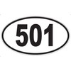 Number 501 Oval Sticker
