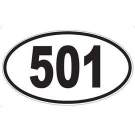 Number 501 Oval Sticker