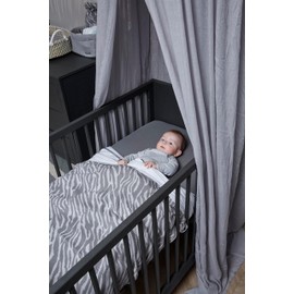Meyco Baby Uni Bed Canopy (Cotton and Polyester Canopy, Protected Environment, Warm Atmosphere, Easy Attachment, Soft Texture, Washable, Size: 55 x 240 cm), Light Grey