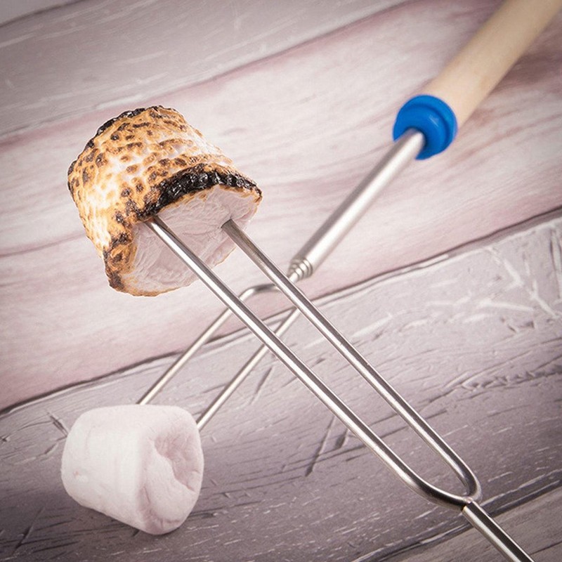 KOFUN Telescoping Roasting Fork Stick, Stainless Steel Bbq Marshmallow Roasting