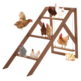 PETSFIT Chicken Perch for Pet's Healthy and Happy,4 Chicken Roosting Bars with Swing Fit for 8-10 Chickens,Ideal for Backyard Coops,Farms,Easy to Assemble and Clean