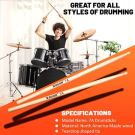 Drum Sticks 7a Drumsticks for kids Maple Wood Tip Drumsticks