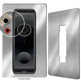 YJNBEST Stainless Steel Faceplate, Silvery Faceplate for Video Doorbell, Video Doorbell Bracket, Sign, Fixing, Wall Plate for Wireless Bell (Silvery 110)