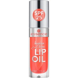 essence hydra kiss lip oil, lip gloss, no. 04, orange, moisturising, nourishing, with oils, glossy, vegan, UVA and UVB filter + SPF 25, no preservatives, no parabens, 1 pack (4 ml)