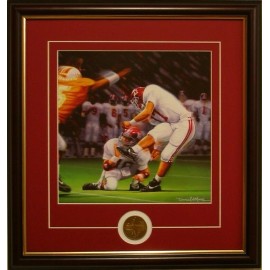 Daniel Moore ALABAMA football "The Kick II" by Daniel Moore - framed print - Philip Doyle