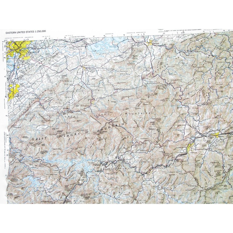 3D Knoxville Regional Raised Relief Map | Great Smoky Mountains