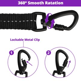 Long Dog Leash 20 FT: Heavy Duty Rope Leashes for Dogs Training with Swivel Lockable Hook Reflective Threads Bungee and Padded Handle - Dog Lead for Large Small Medium Dogs Outside Walking Hiking